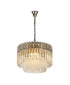 Kuna Brass/Clear Pendant Round 8 Light 60cm
